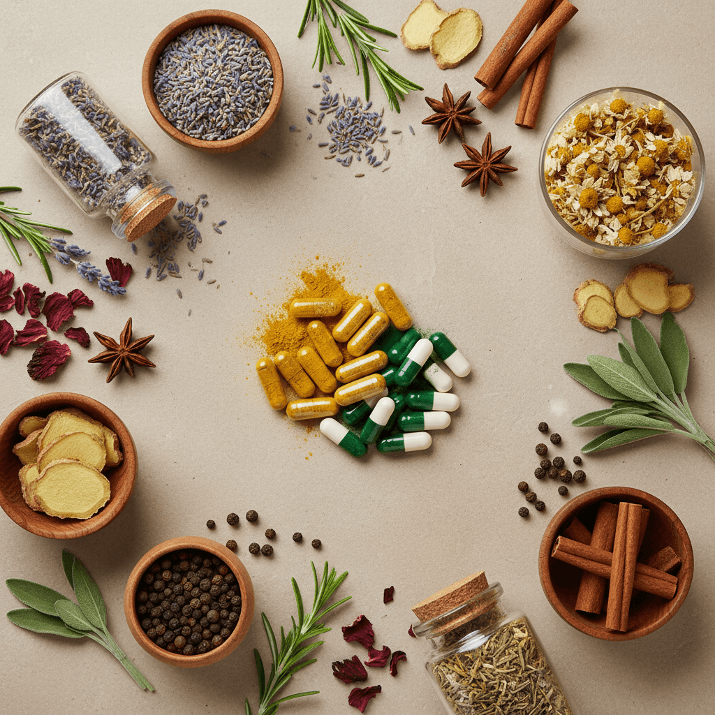 Natural wellness supplement capsules